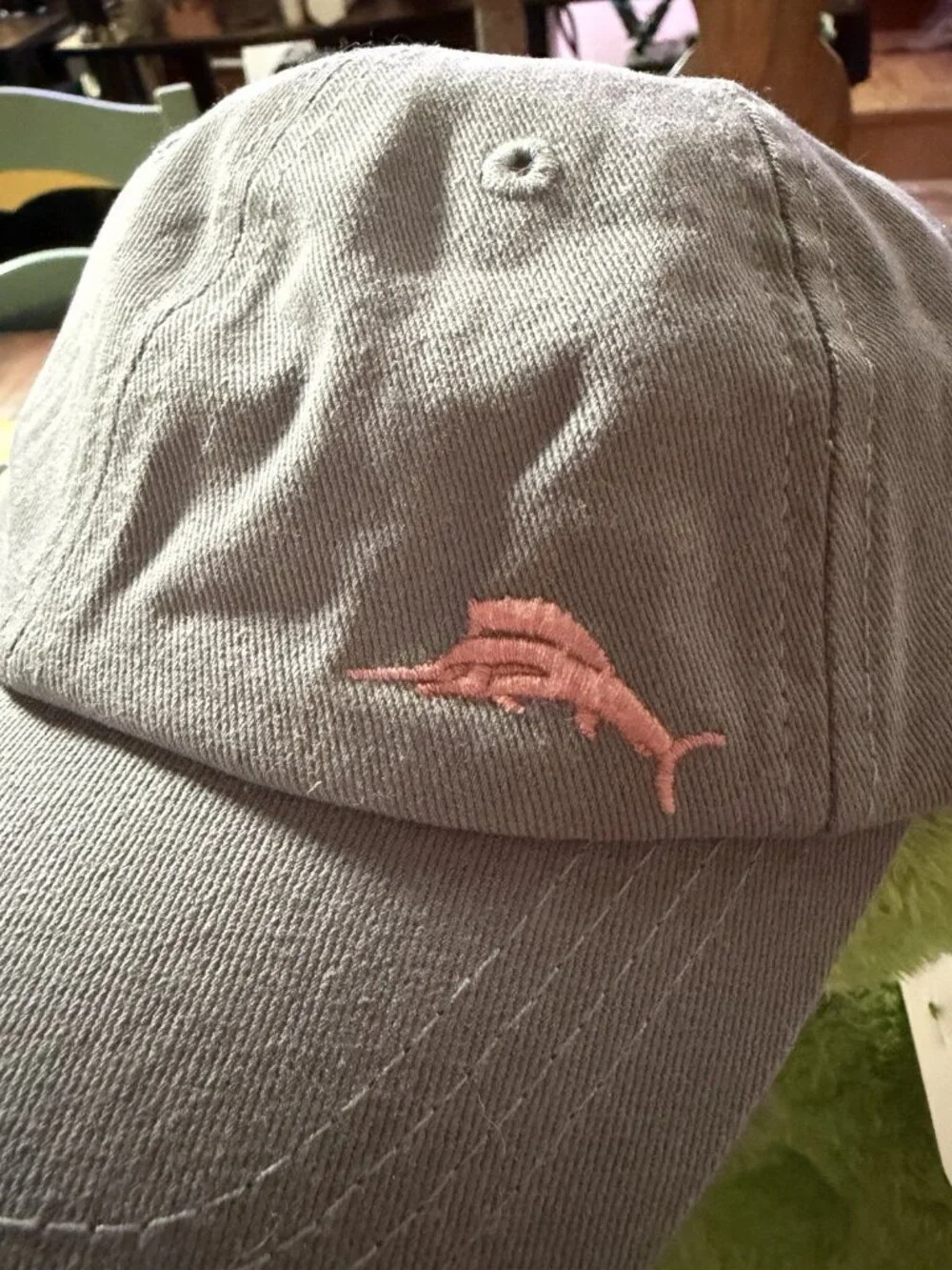 Tommy Bahama Hat Sliding Strap Adjustable  Cap Gray/Pink Baja Margarita Drink